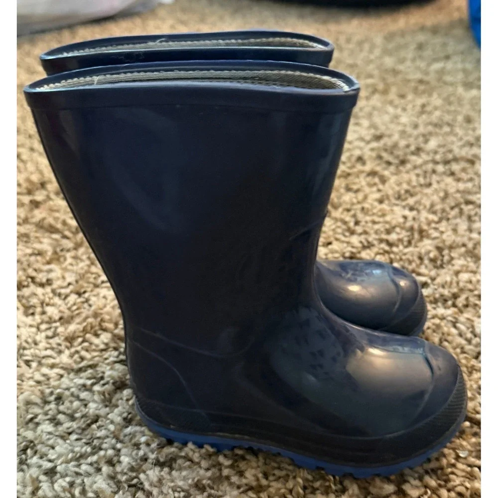 Wonder Nation Toddler Boys Navy Blue Rain Boots Size 5/6